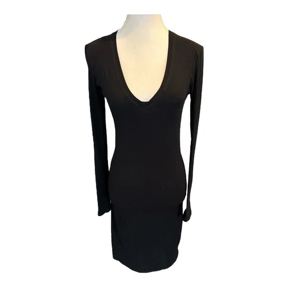JAMES PERSE Column Midi Dress Black Sz 0/XS Black Minimalist Chic - Picture 2 of 8